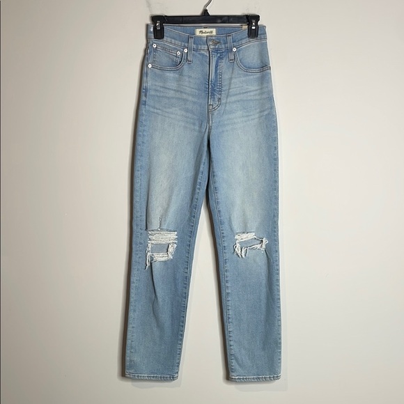 Madewell | The Perfect Vintage Straight Jeans Distressed Light Wash Size 24 NWT - Picture 1 of 7